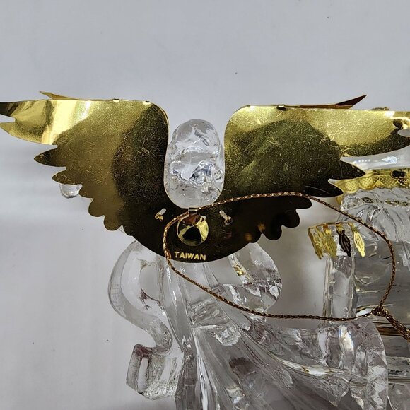 Acrylic Angel Lot Metal Wings Hanging Ornaments With Gold Accents Christmas - Picture 8 of 8
